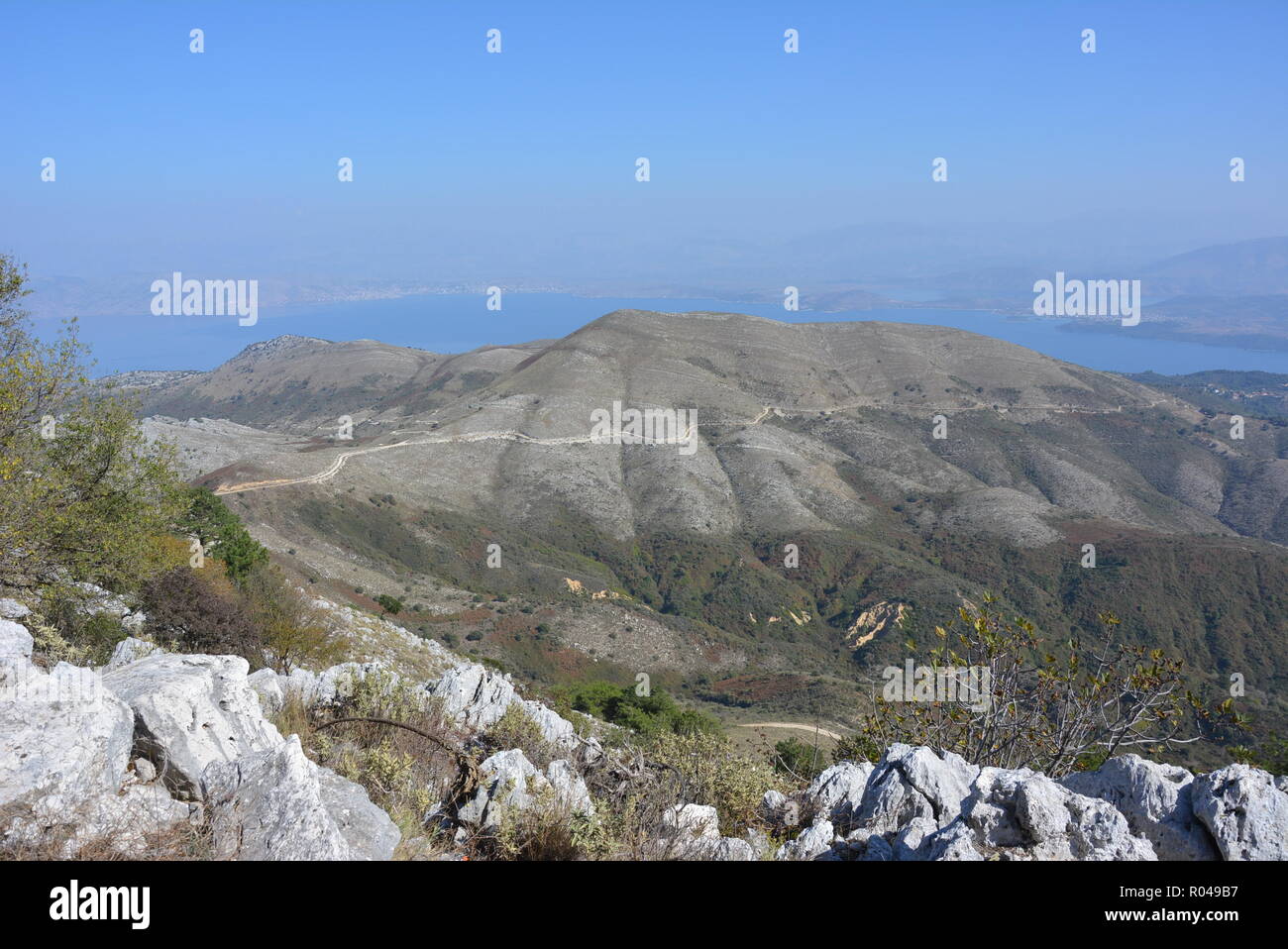 View from the highest point of Corfu Stock Photo