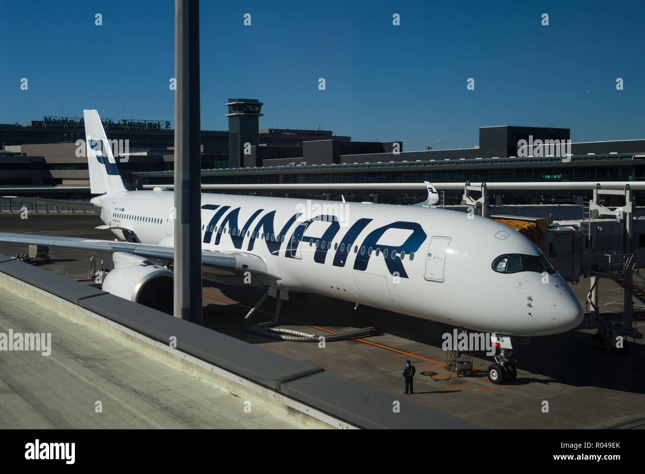 Tokyo, Japan, Finnair passenger plane at Narita Airport Stock Photo