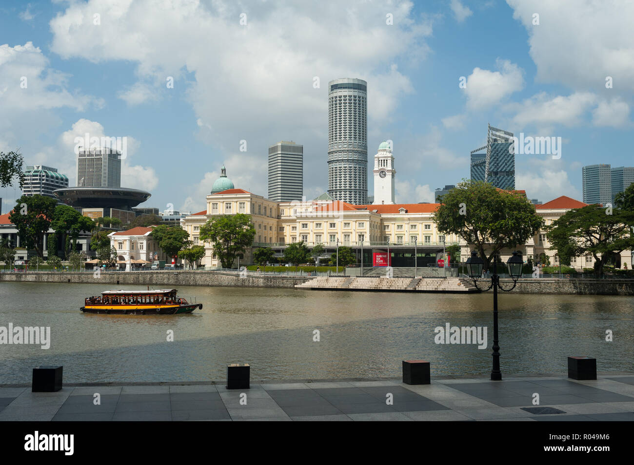 Republic of Singapore, Boat Quay and Singapore River Stock Photo