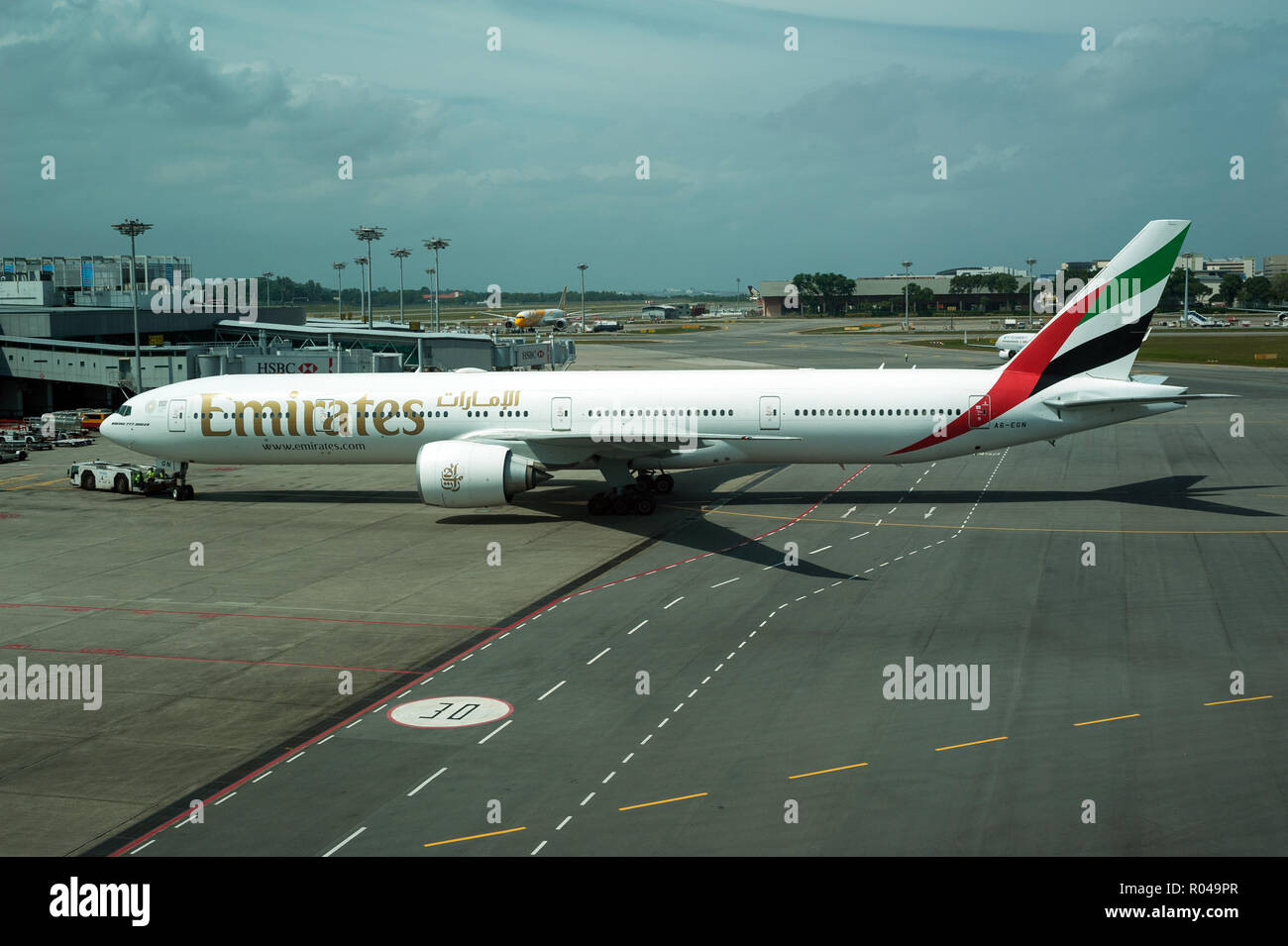 Singapore, Republic of Singapore, Emirates at Terminal 1 of Changi Airport Stock Photo