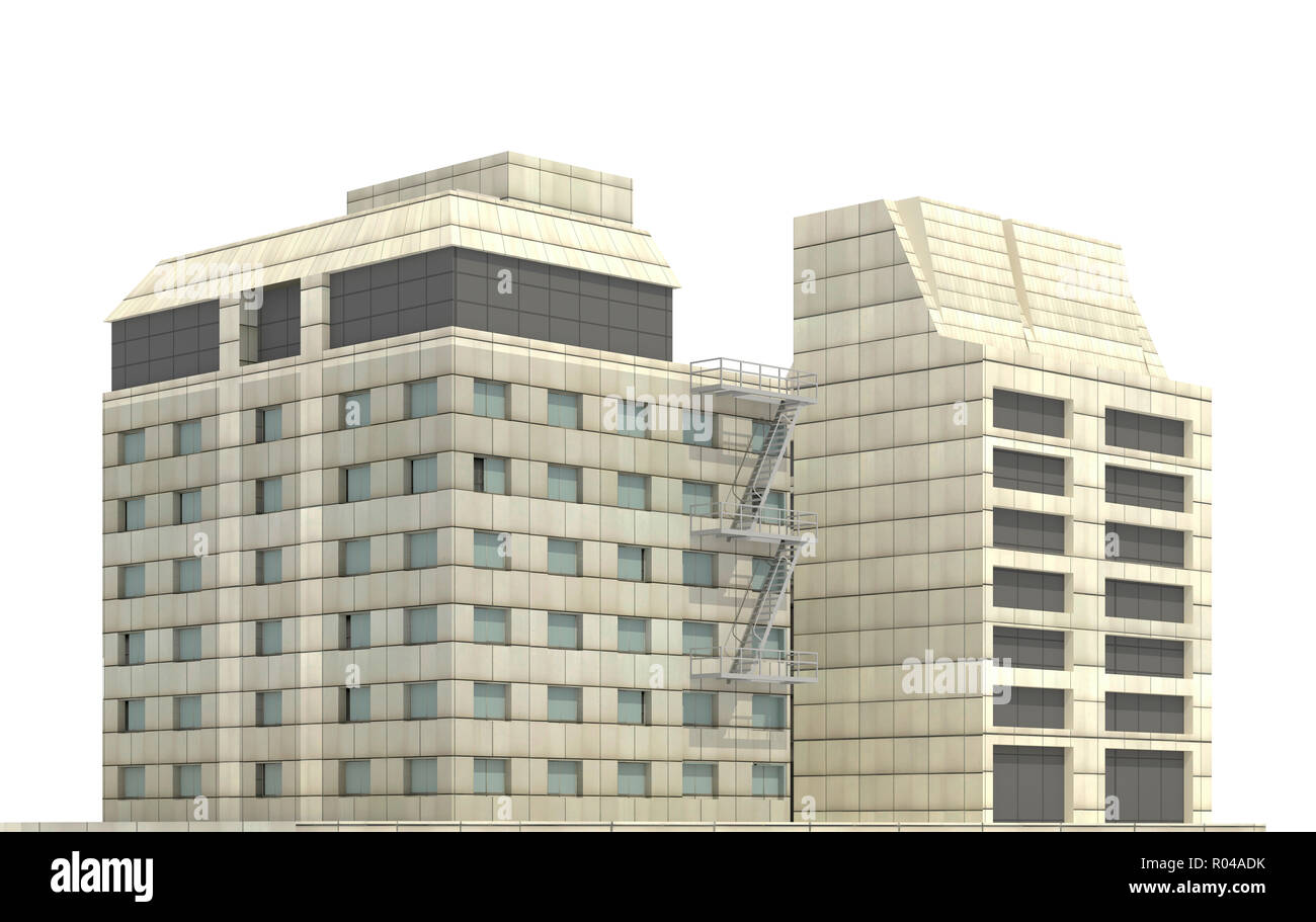 Modern buildings isolated on white background 3d illustration Stock ...