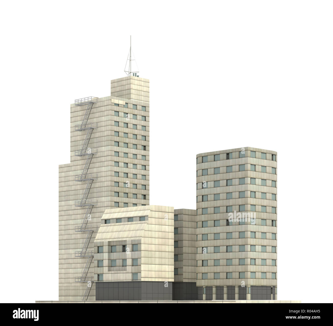 Modern buildings isolated on white background 3d illustration Stock ...
