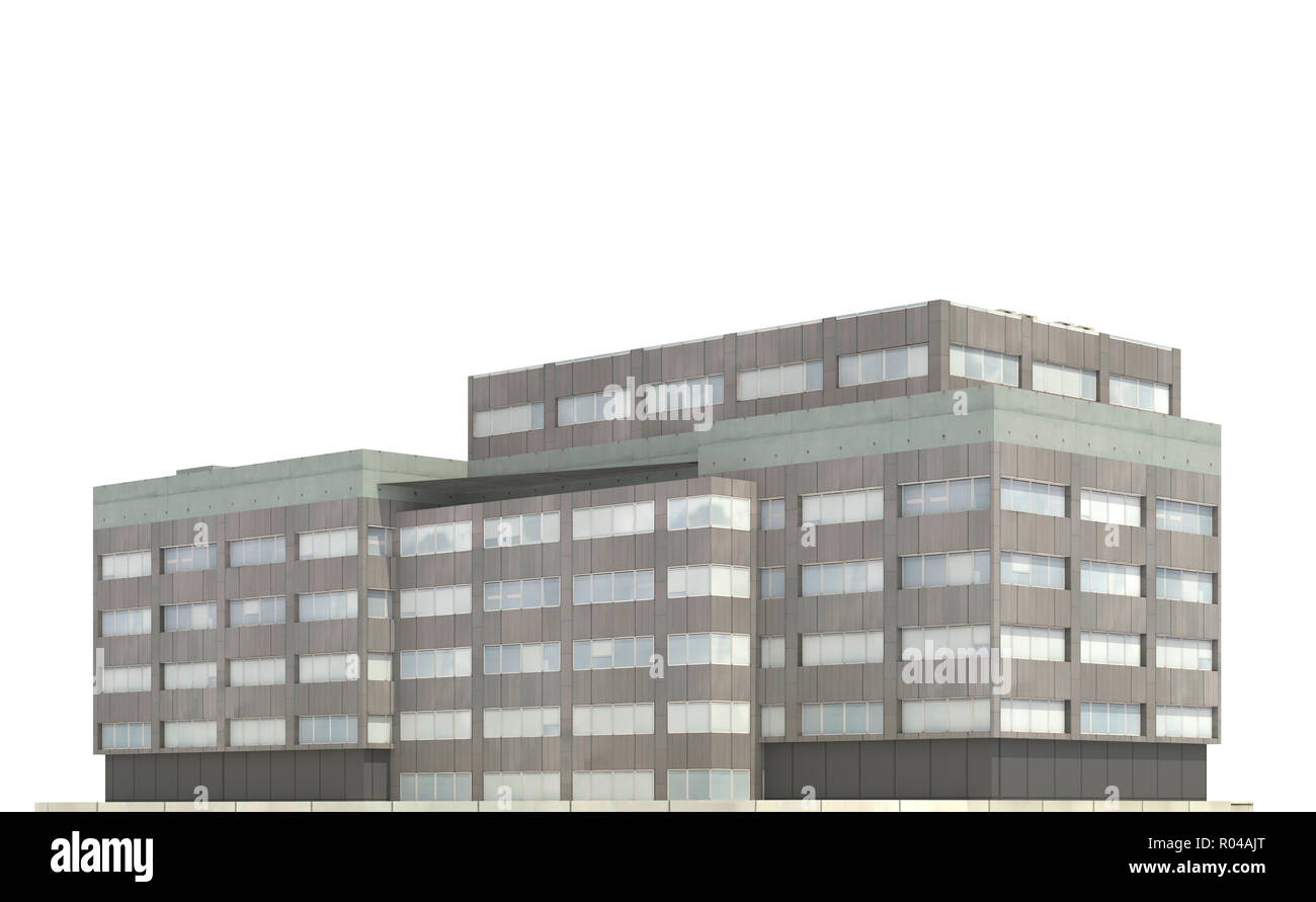 Modern buildings isolated on white background 3d illustration Stock ...