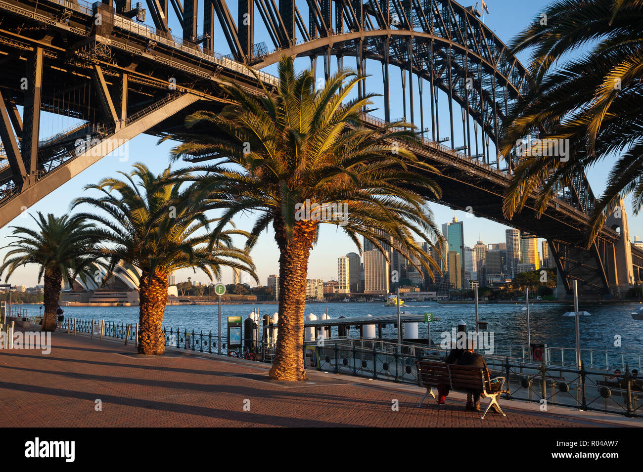 Sydney, Australia, Milsons Point and Sydney Harbour Bridge Stock Photo
