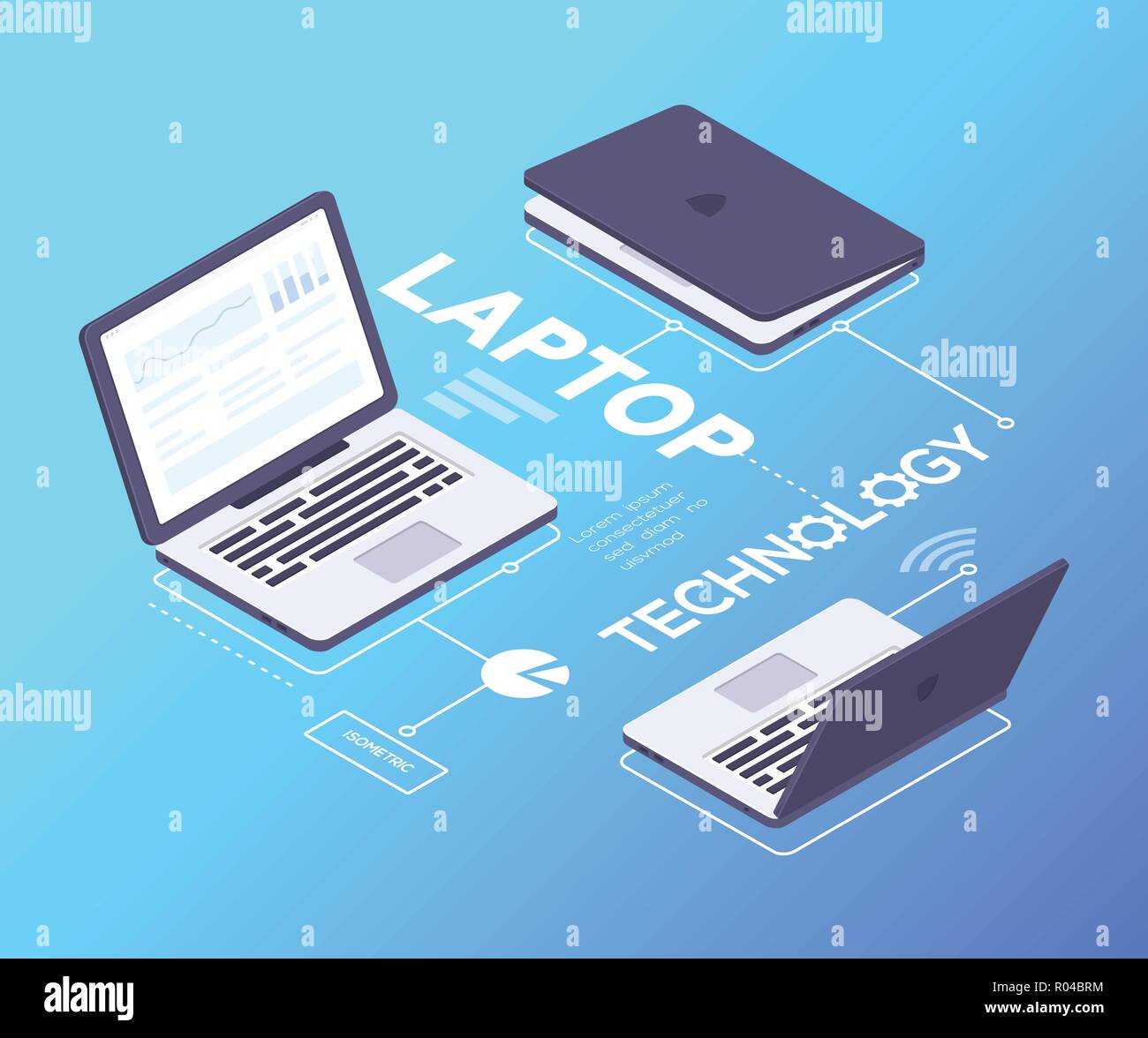 Digital technology - modern vector colorful isometric illustration Stock Vector