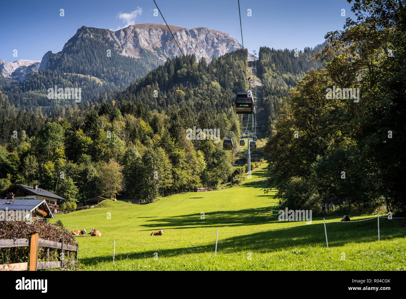 cableway on the Jenner mountain, National park Berchtesgaden, Germany ...