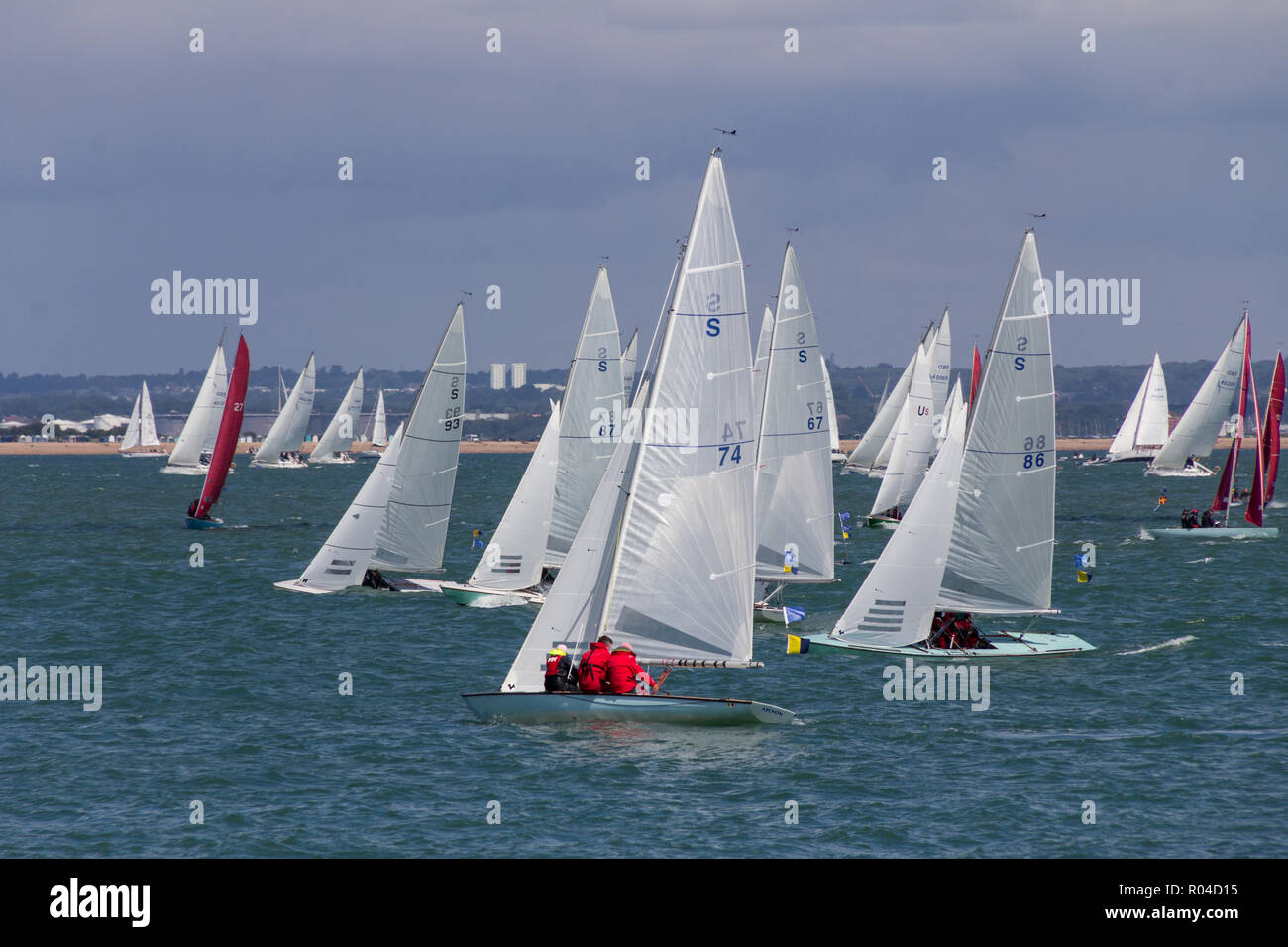 Yachts racing at Cowes Week 2017, Cowes, Isle of Wight, UK Stock Photo