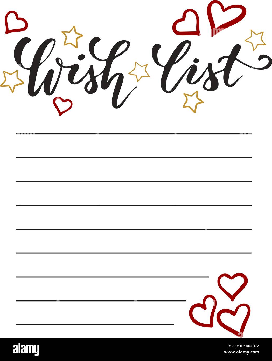 Template wish list Stock Vector Image Art Alamy Template wish list Stock Vector Image Art Alamy