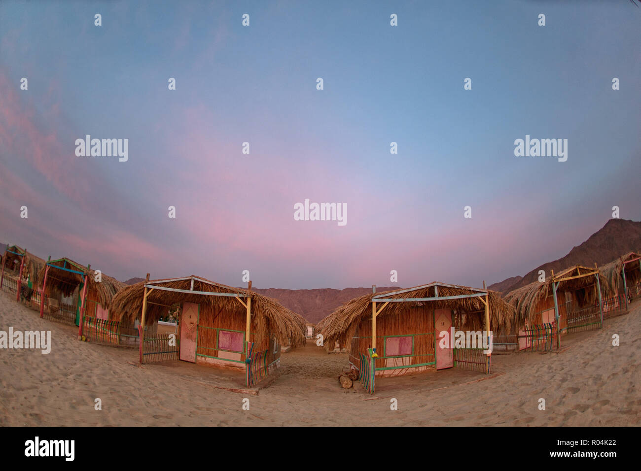 Bedouin Camp in Nuweiba - Taba Road. South Sinai. Egypt Stock Photo
