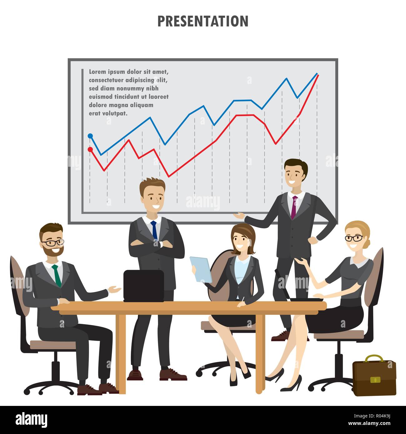 Flip chart business concept Royalty Free Vector Image