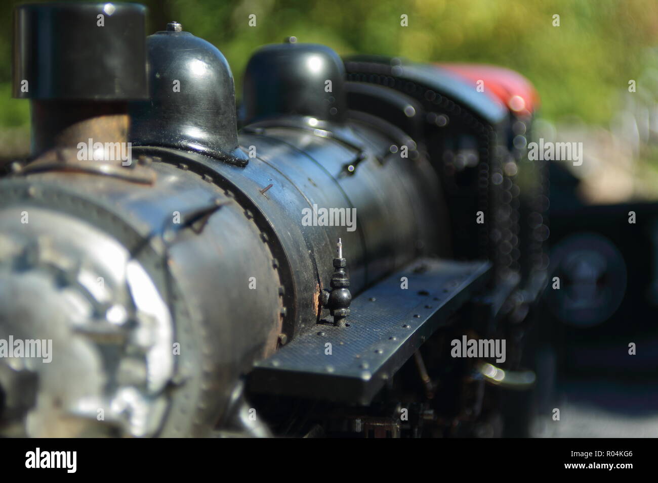 Mini black steam engine train model Stock Photo