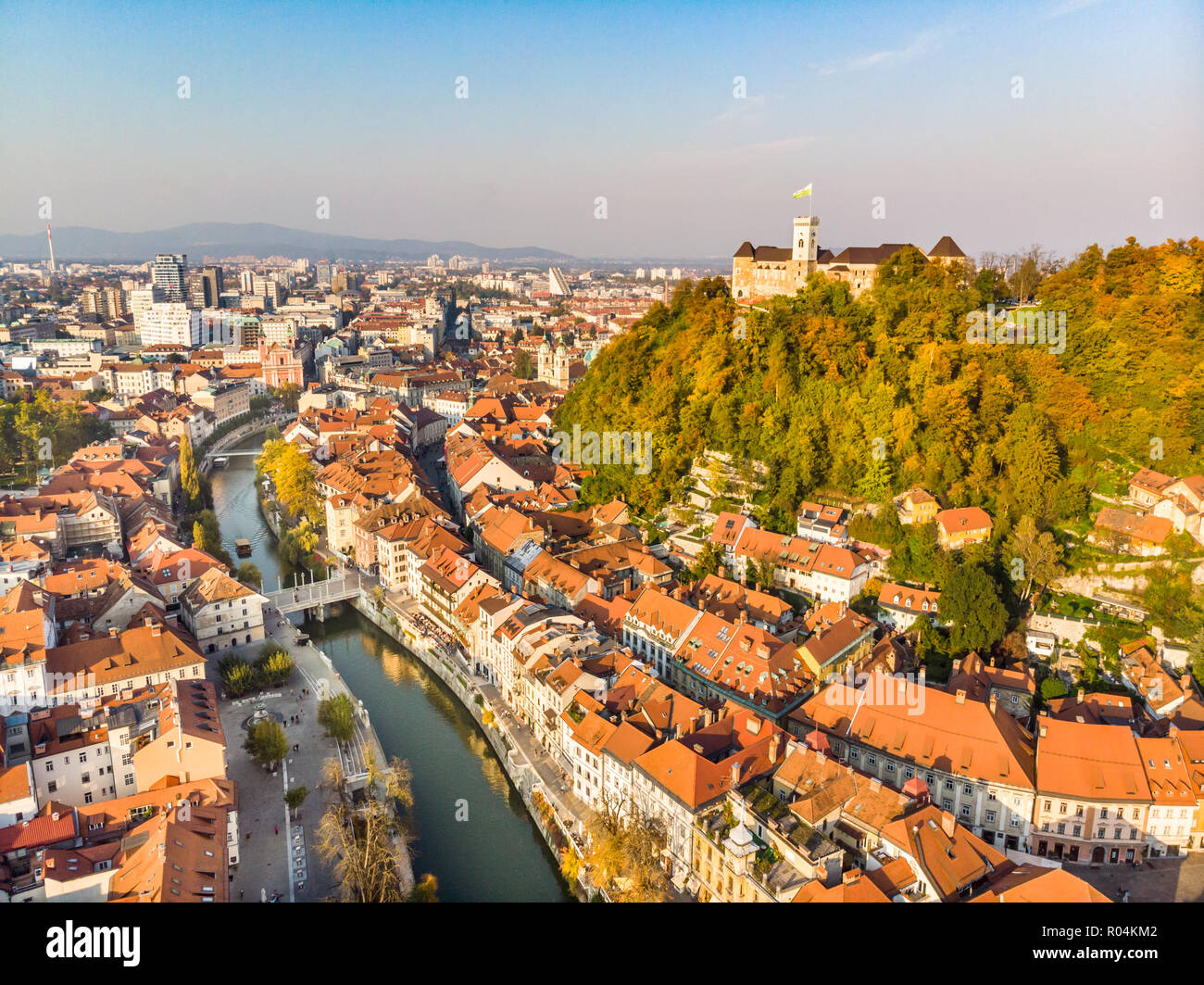 Cityscape Of Ljubljana Capital Of Slovenia In Warm Afternoon Sun Stock Photo Alamy