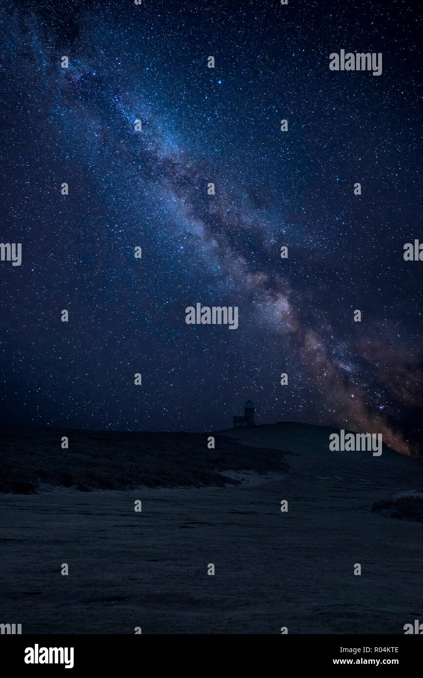 Stunning vibrant Milky Way composite image over landscape of Belle Tout ...