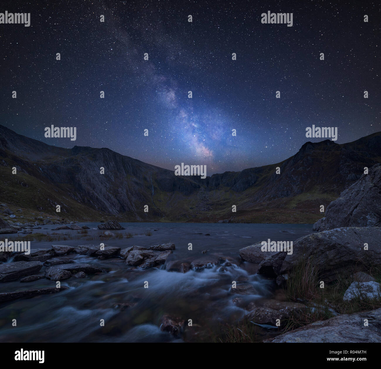 Stunning vibrant Milky Way composite image over Landscape image of ...