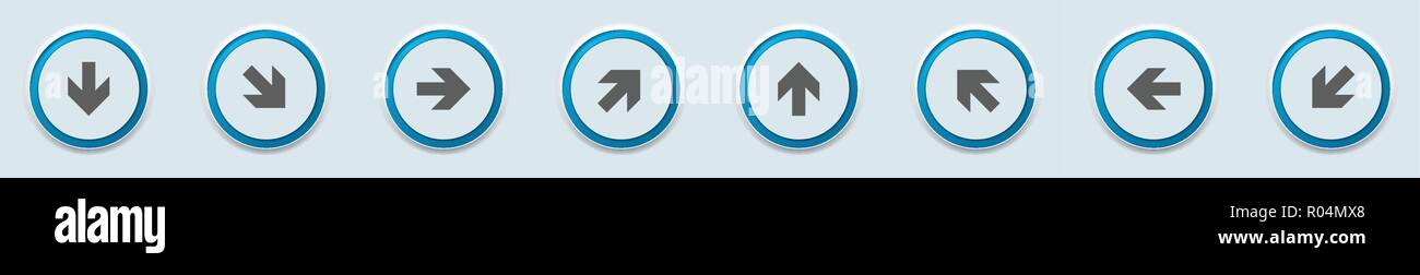 Arrow buttons dirrection set illustration Stock Vector