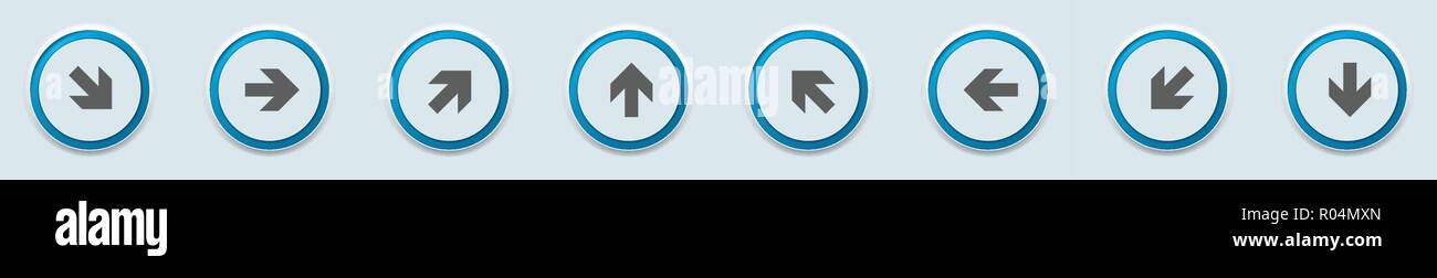 Arrow buttons dirrection set illustration Stock Vector
