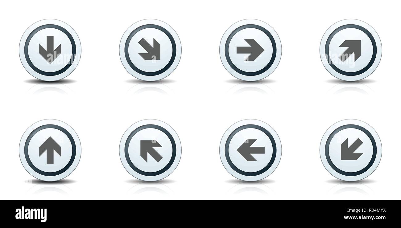 Arrow dirrection button label sign set illustration Stock Vector