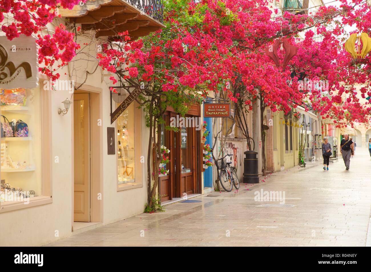 Shops in the Old Town of Nafplio, Argolis, The Peloponnese, Greece, Europe Stock Photo