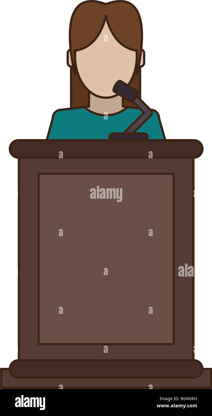 Witness talking on podium vector illustration graphic design Stock Vector