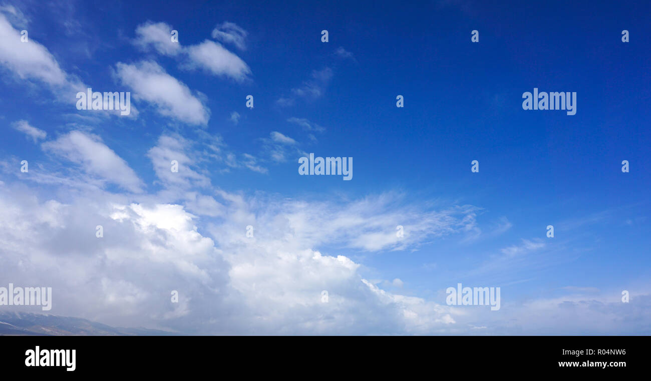 Blue sky with clouds - natural beauty background Stock Photo - Alamy