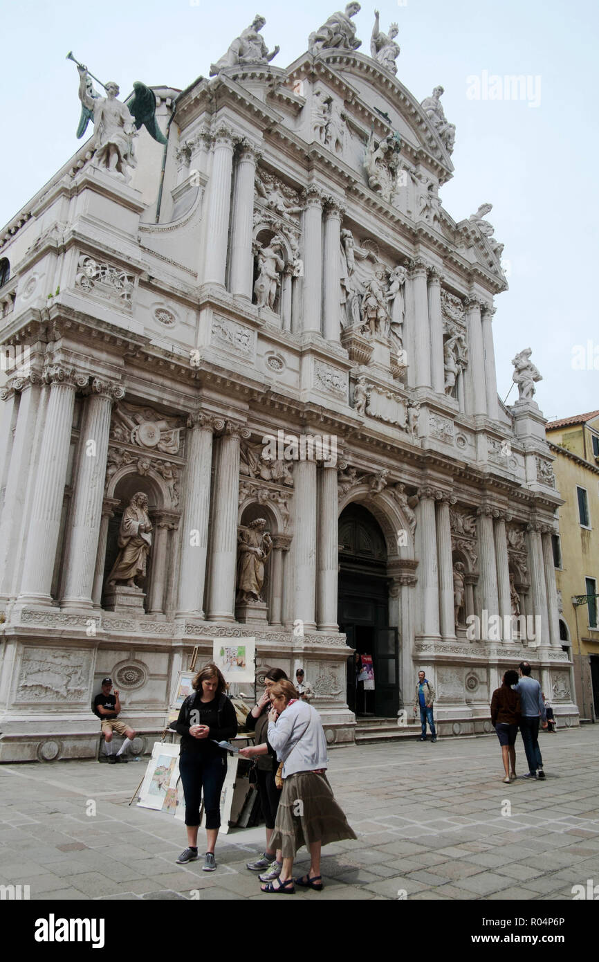 The church of Santa Maria del Giglio, Venice, UNESCO World Heritage Site, Veneto, Italy, Europe Stock Photo