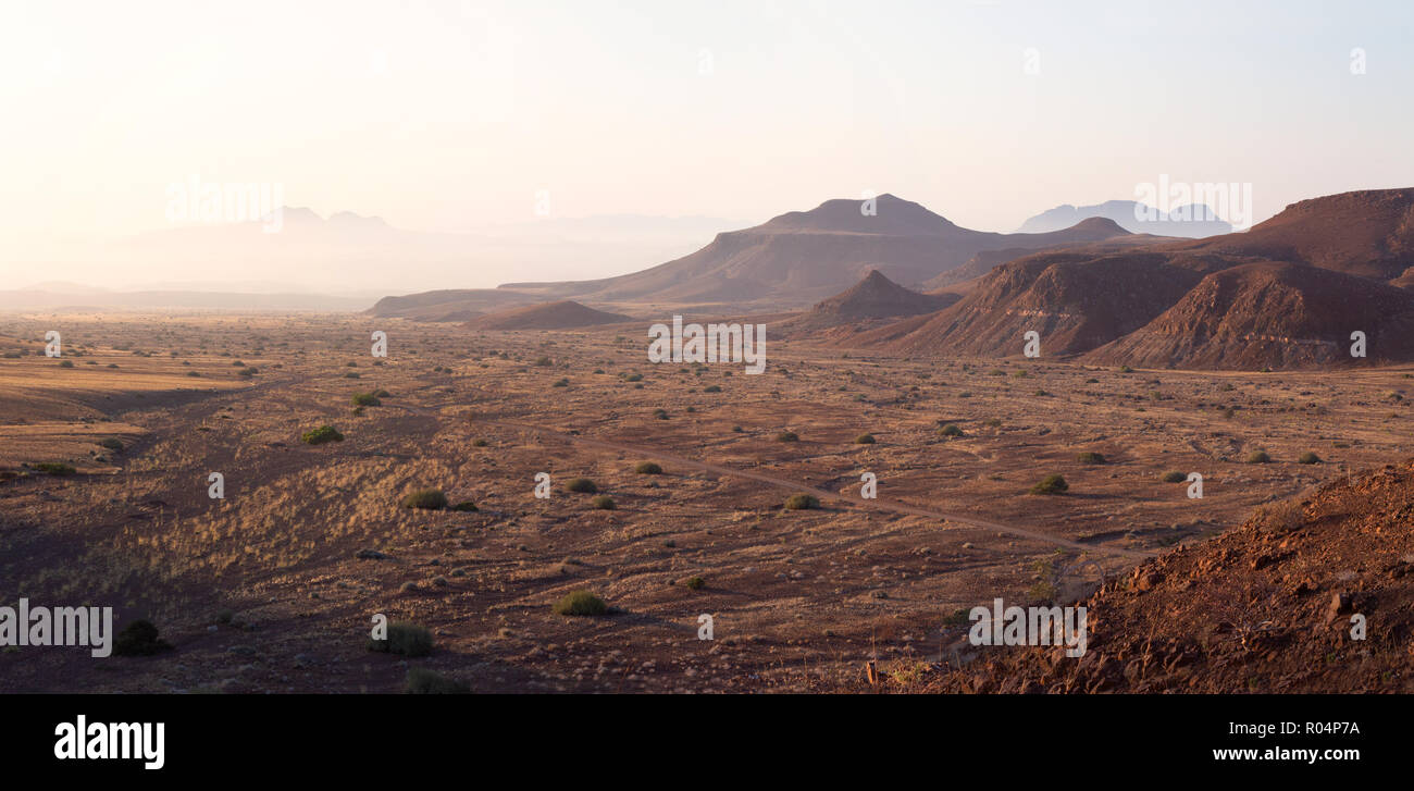 Namibia landscape example of Africa landscapes; - sunrise in the mountains, Damaraland, Namibia Africa Stock Photo