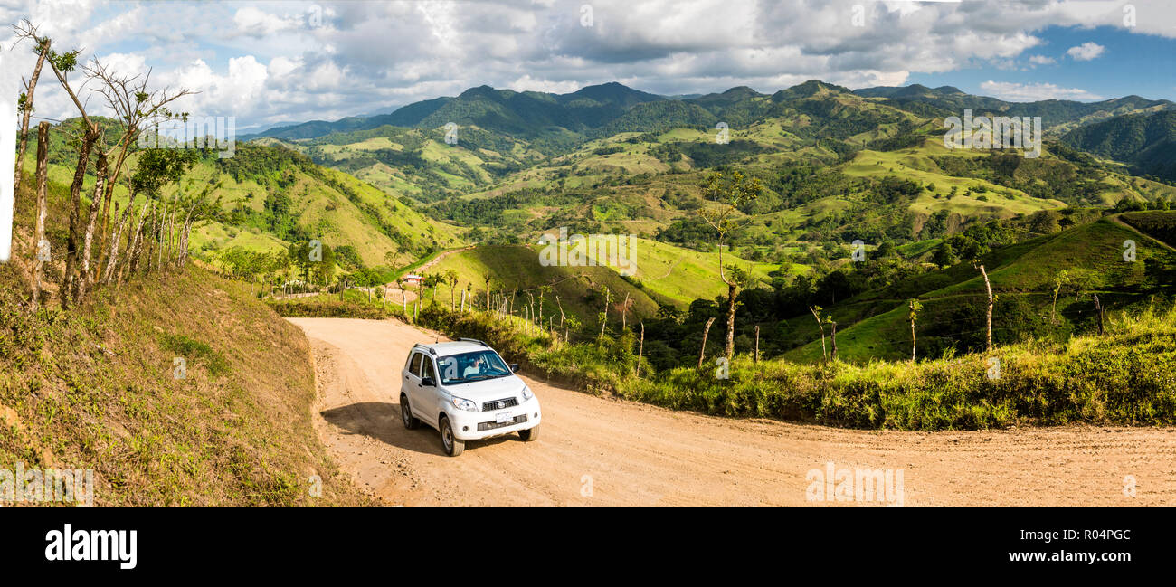 Driving to Monteverde Cloud Forest Reserve, Puntarenas, Costa Rica, Central America Stock Photo