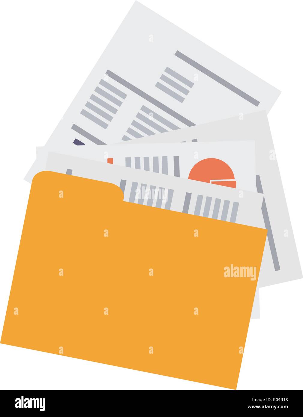 Office folder with business documents vector illustration graphic ...