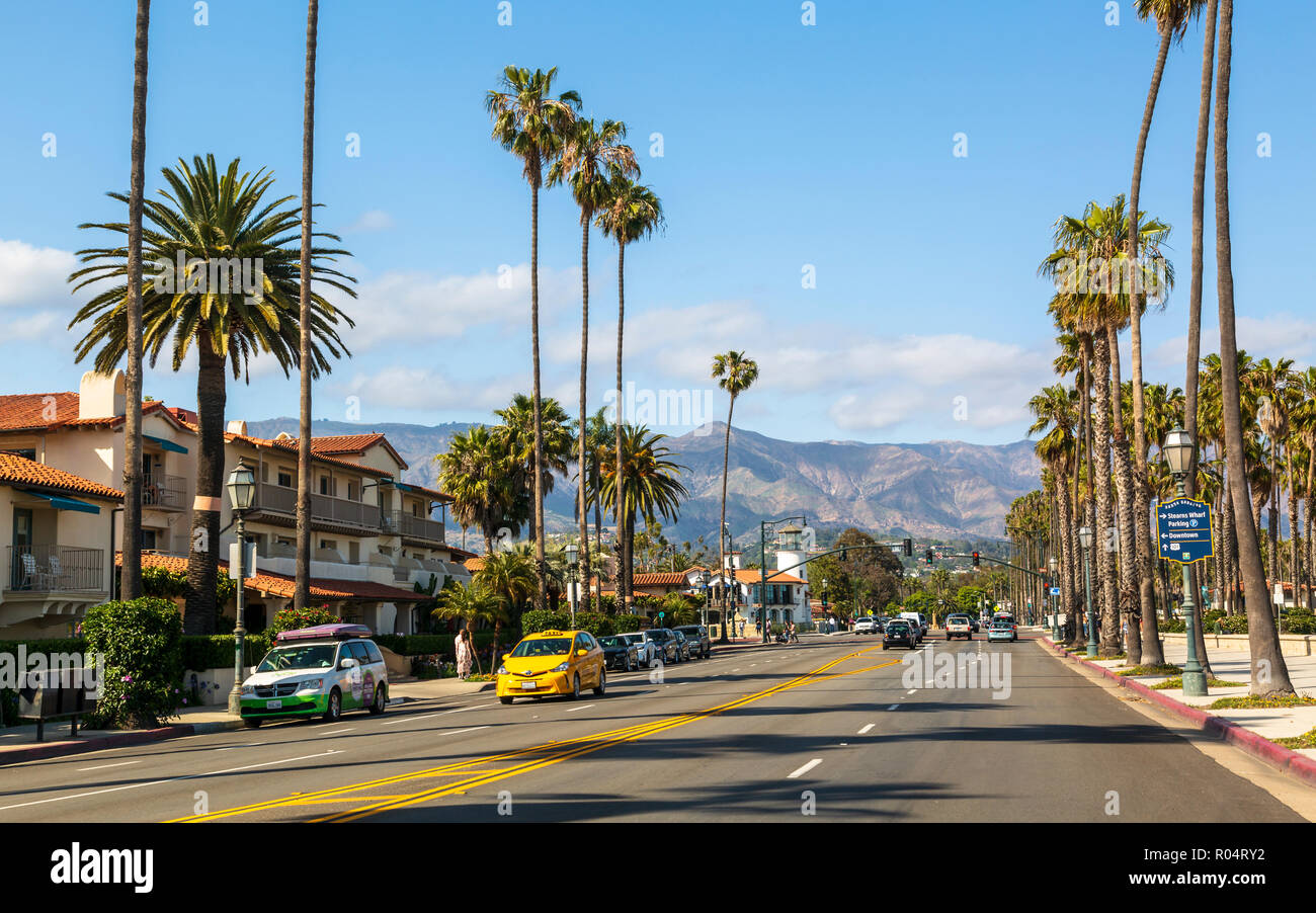 Pacific Coast Highway, Santa Barbara, Malibu Mountains, California, United States of America, North America Stock Photo