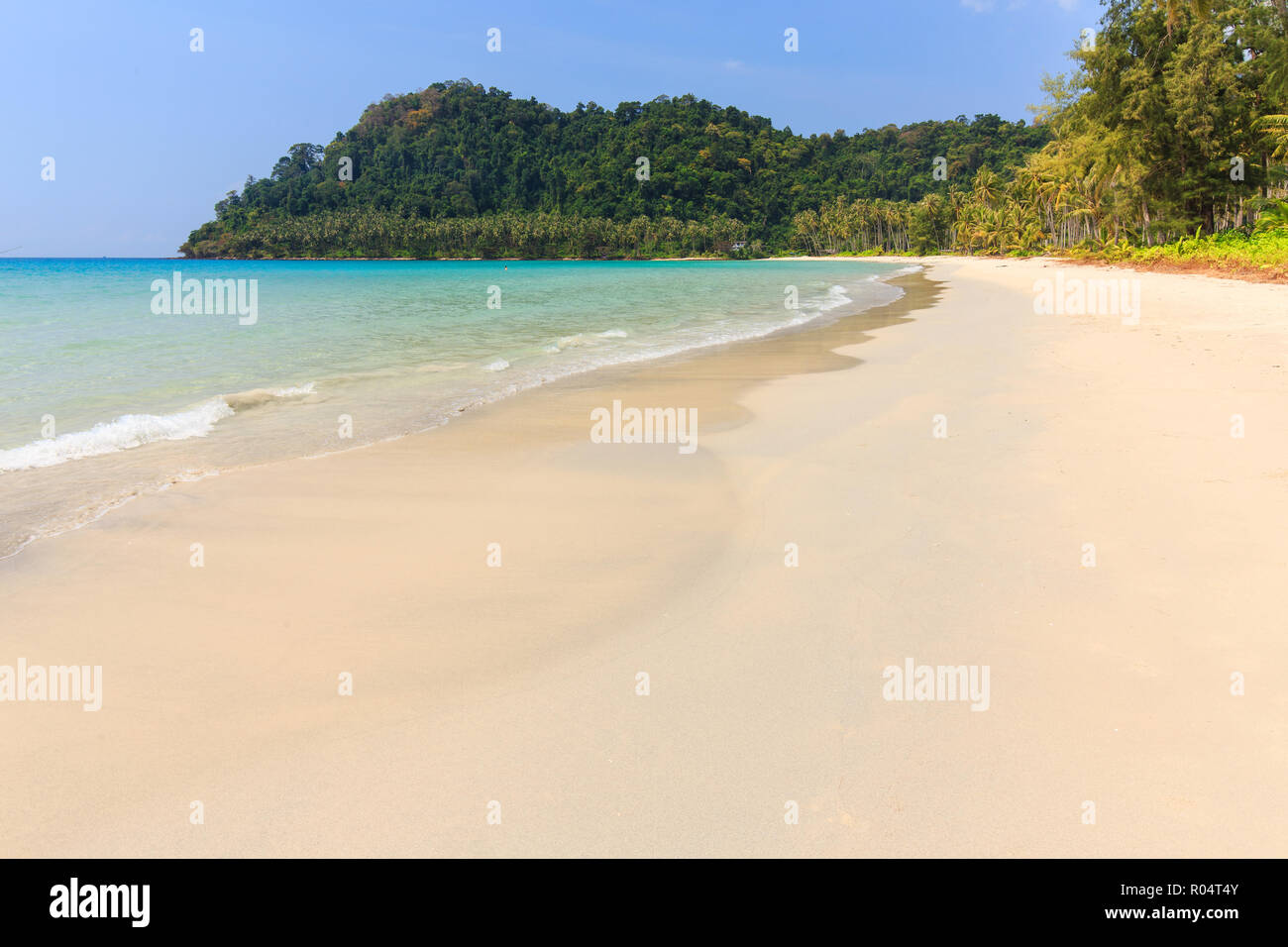Tropical sea shore of the Bang Bao beach in Ko Kood island, Thailand Stock Photo