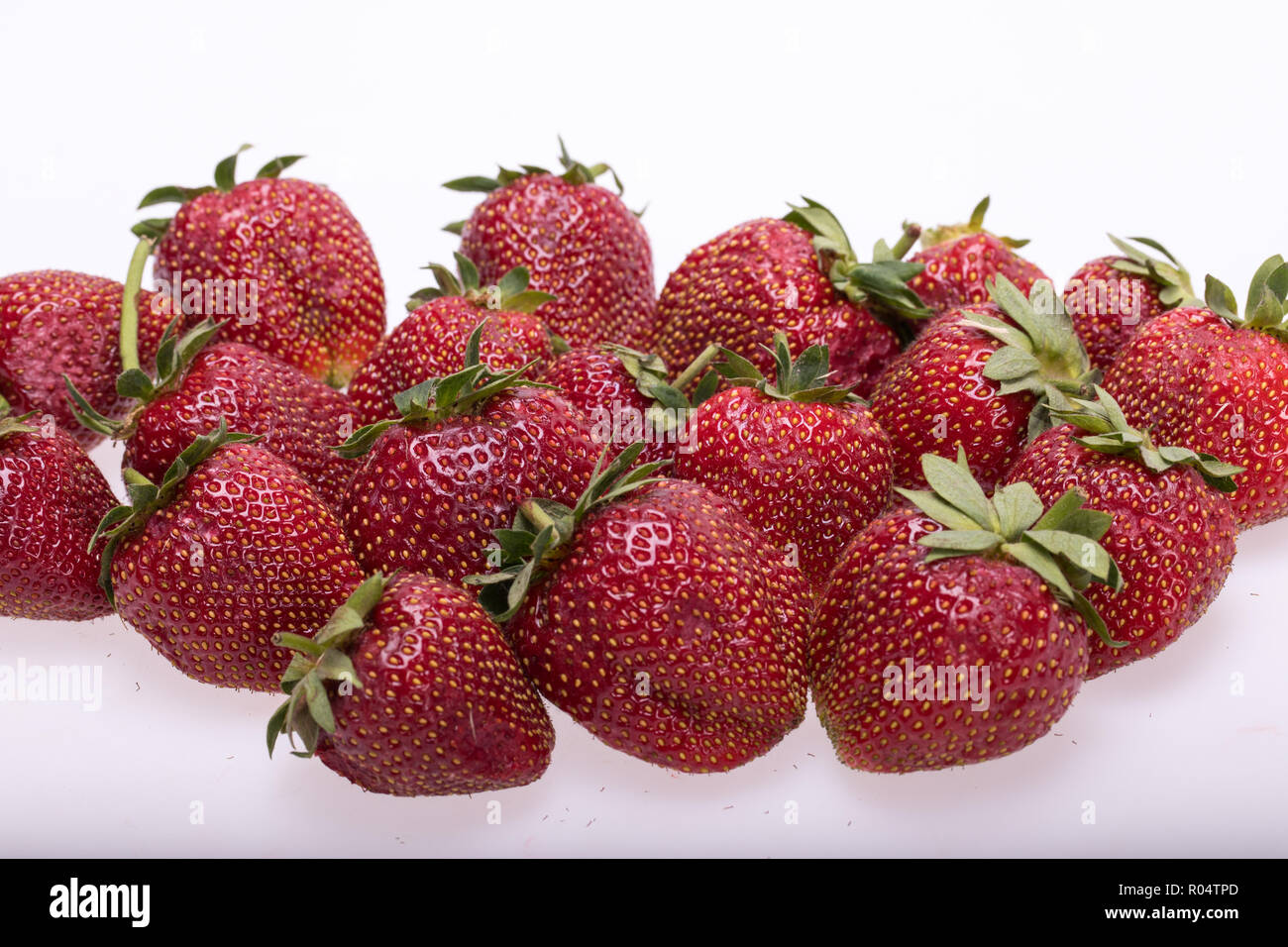 fresh ripe strawberries isolated on white background Stock Photo - Alamy