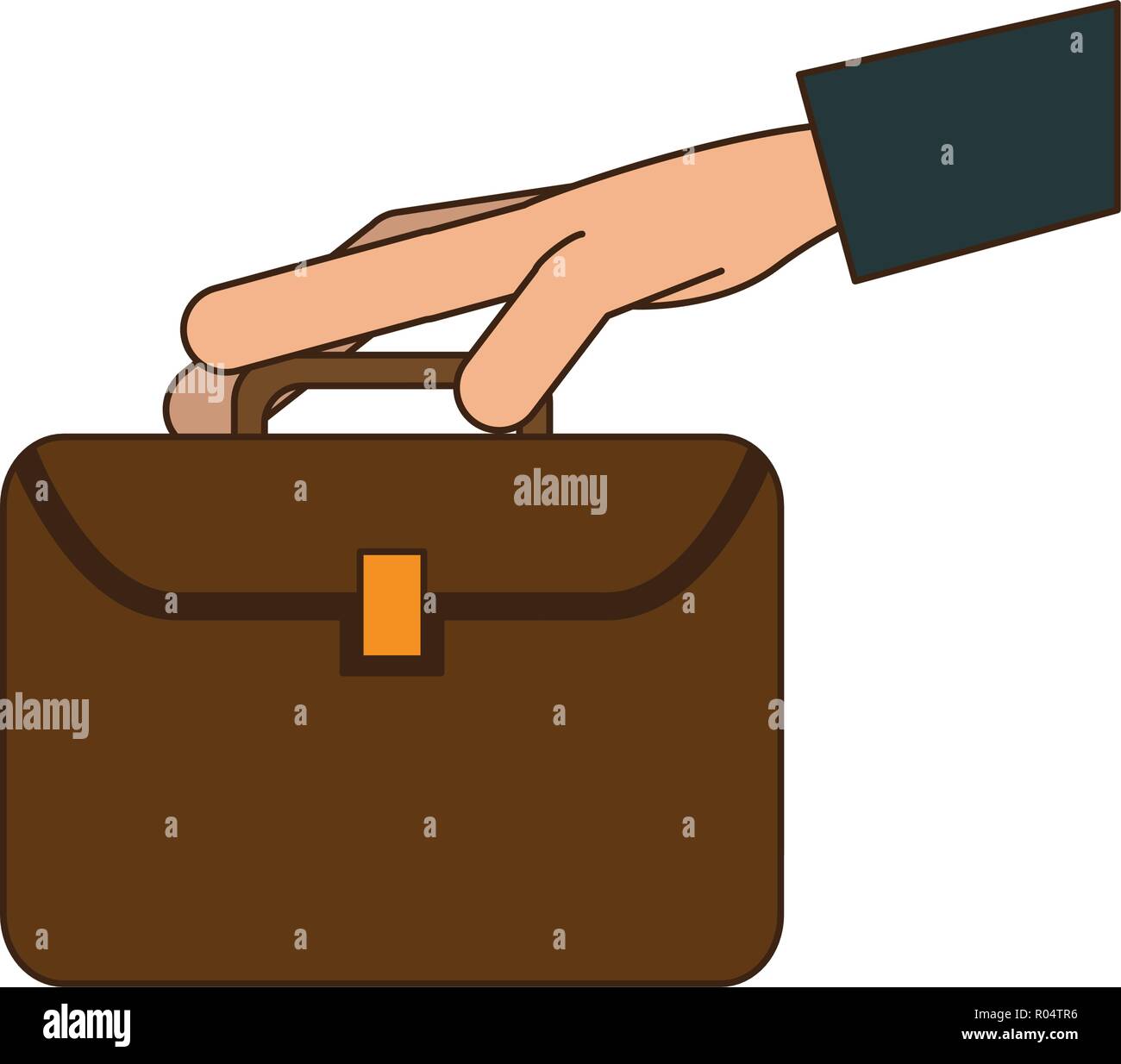 Businessman hand holding briefcase vector illustration graphic design ...