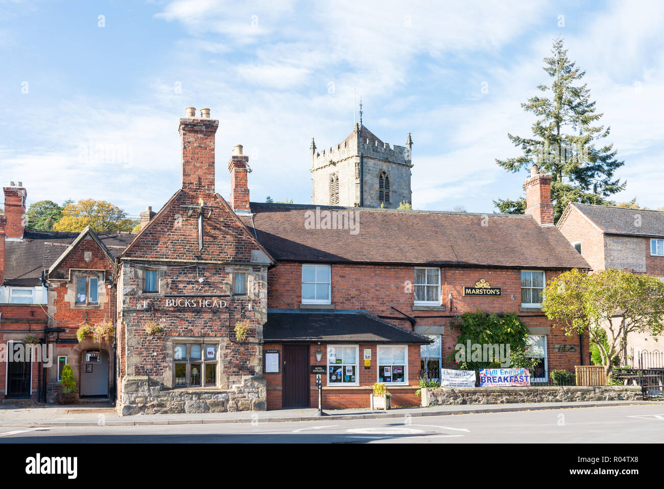 The Bucks Head pub and hotel in Church Stretton, Shropshire Stock Photo