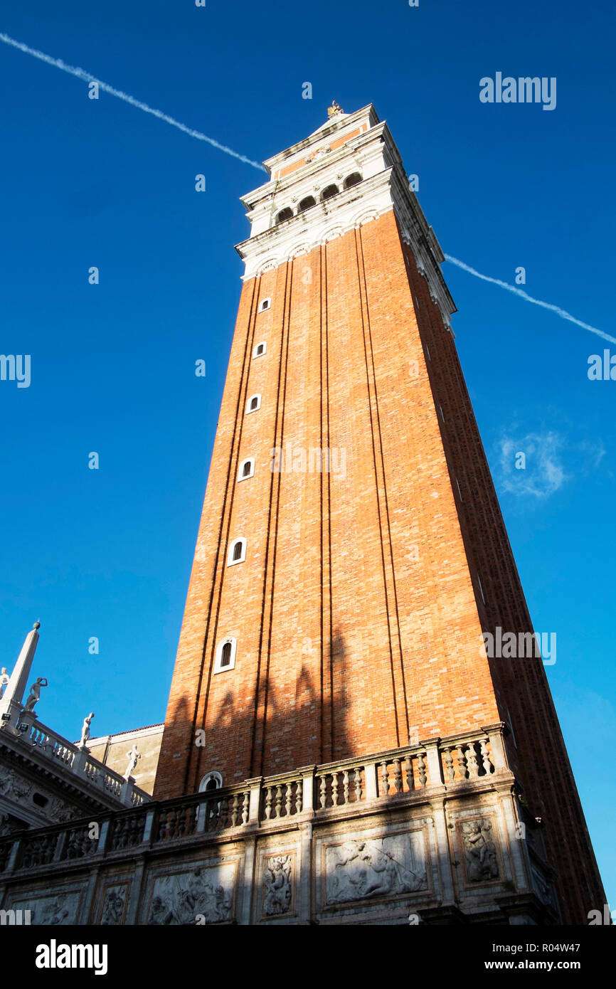 San Marco Bell tower (Campanile), Venice, UNESCO World Heritage Site, Veneto, Italy, Europe Stock Photo
