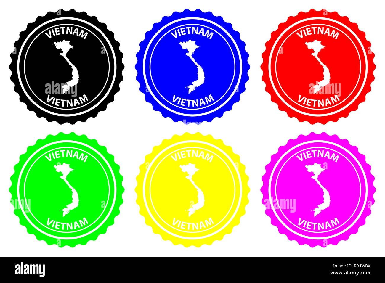 Vietnam - rubber stamp - vector, Socialist Republic of Vietnam map ...