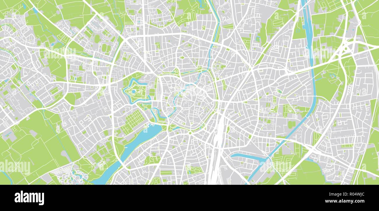 Urban vector city map of Munster, Germany Stock Vector Image & Art Alamy