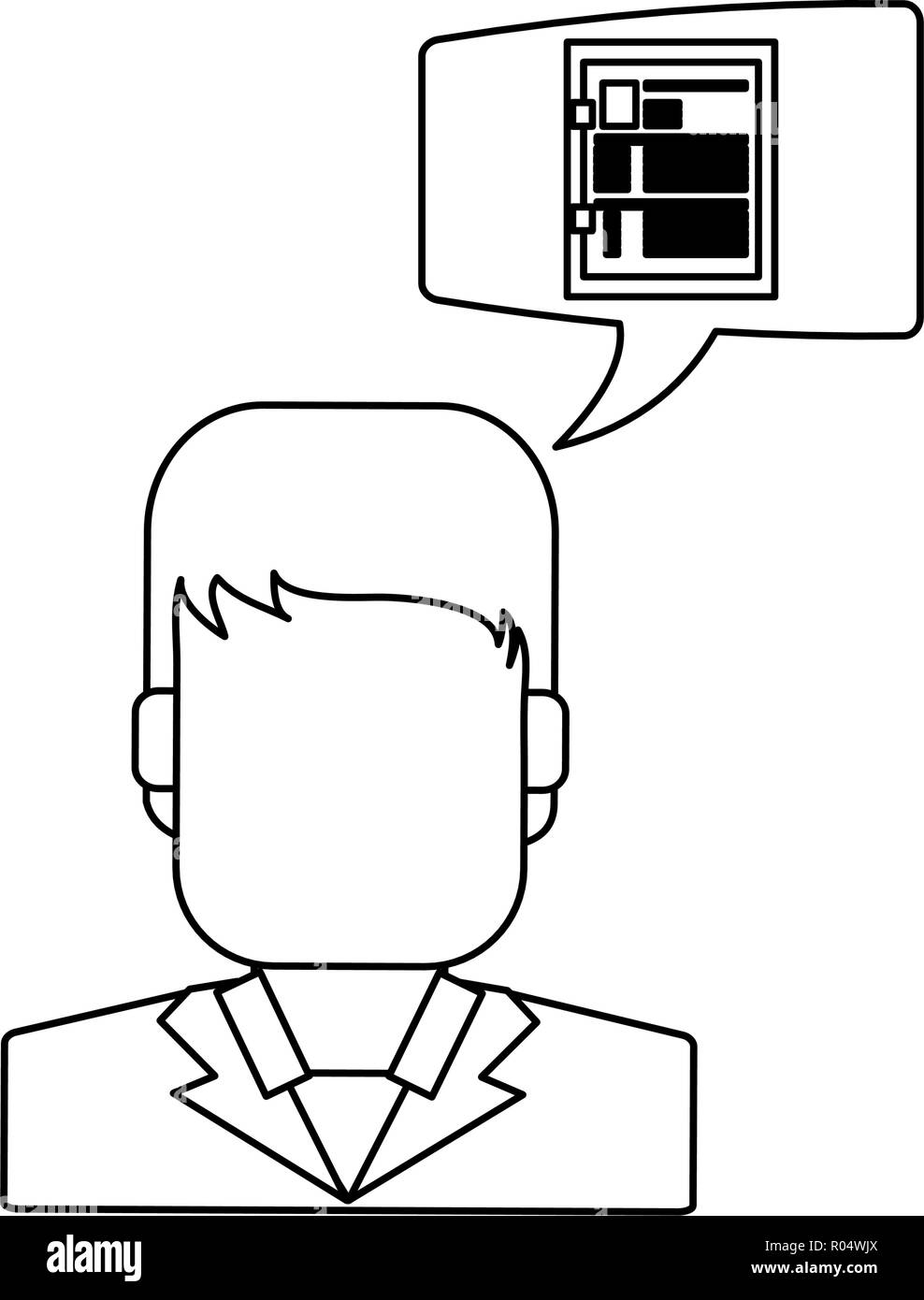 Businessman avatar faceless profile with clipboard vector illustration ...