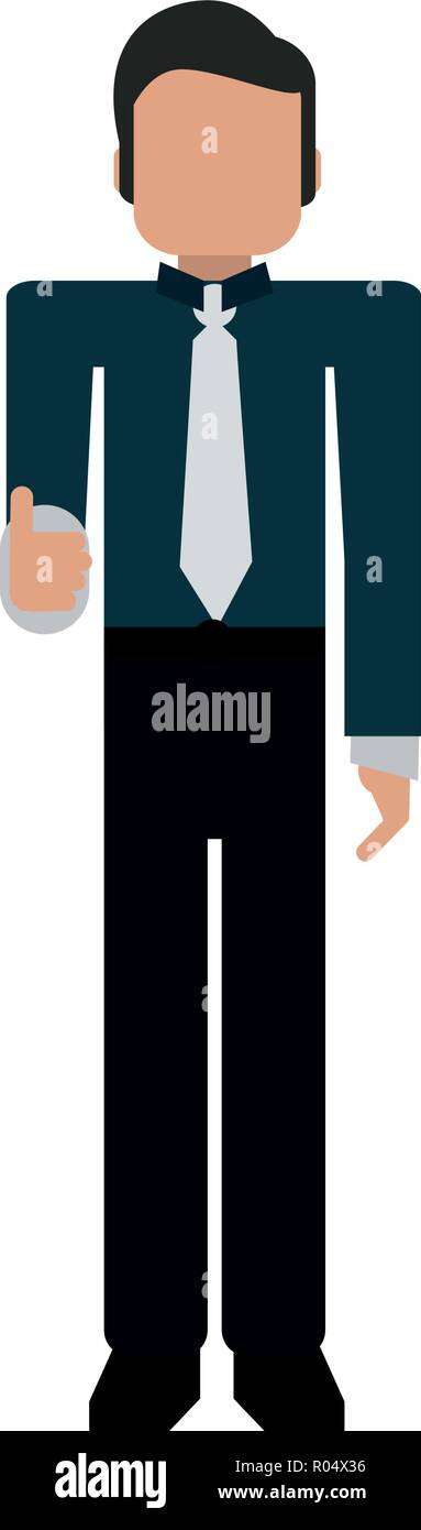 Businessman avatar faceless cartoon vector illustration graphic design ...