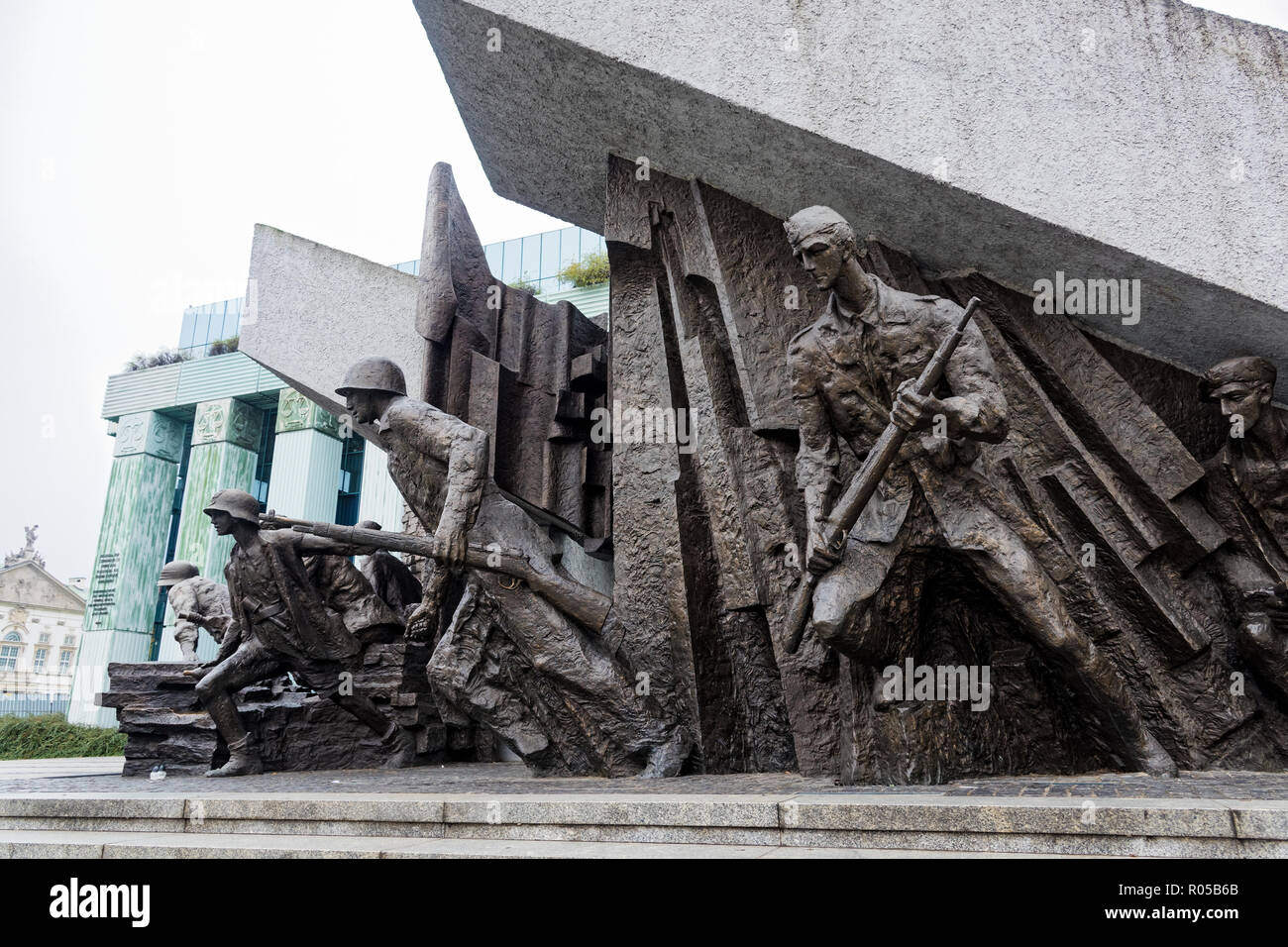 Part of the Warsaw Uprising Monument, a memorial dedicated to the Warsaw Uprising of 1944, on October 22, 2017 in Warsaw, Poland Stock Photo