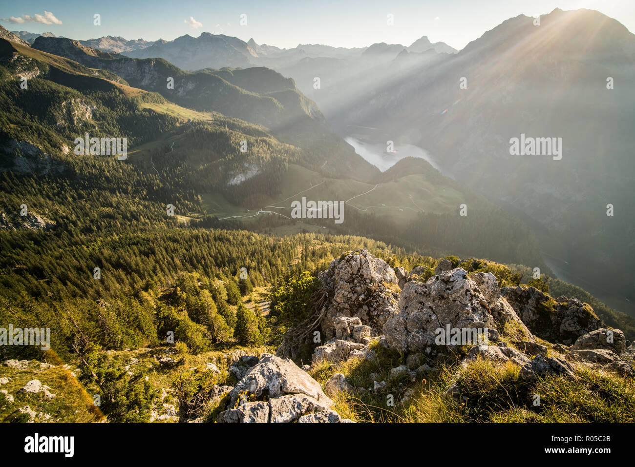 view from Jenner mountain, National park Berchtesgaden, Germany, Europe ...