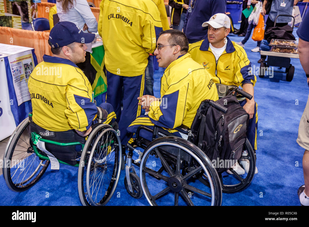 Miami Beach Florida,Miami Beach Convention Center,Centre,Total Health & Fitness Expo,Hispanic man men male adult adults,wheelchair athletes,s,disabled Stock Photo