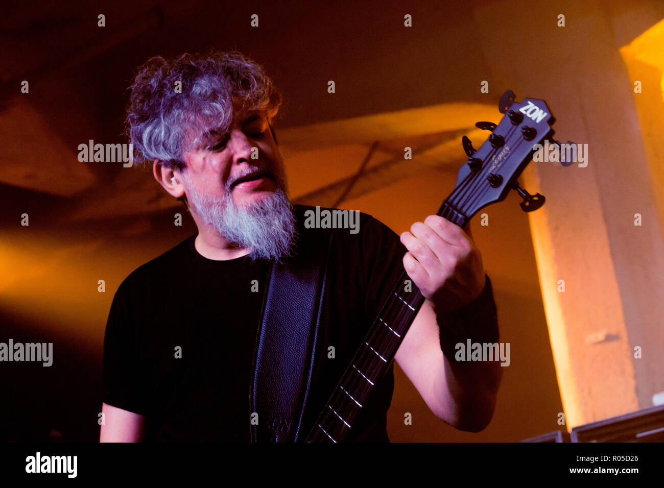 Sepultura (bass player Paulo Jr.) - March 2018 - Glasgow SWC3 Stock Photo
