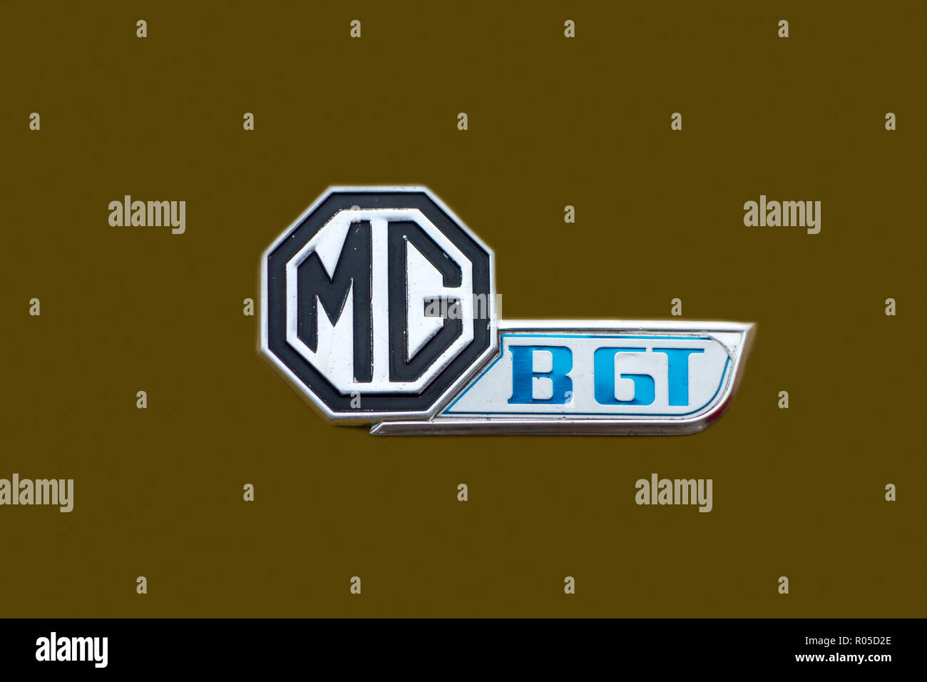 1974 MGB GT logo / car boot badge Stock Photo