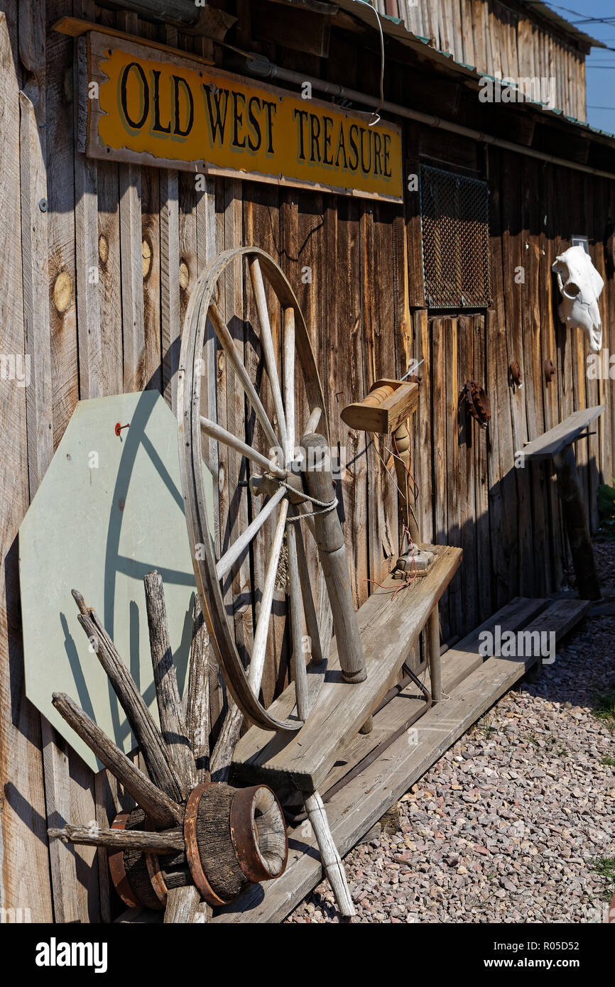 CUSTER, SOUTH DAKOTA, September 17, 2018 : The old Trading Post in Custer. A trading post was an establishment where the trading of goods took place i Stock Photo