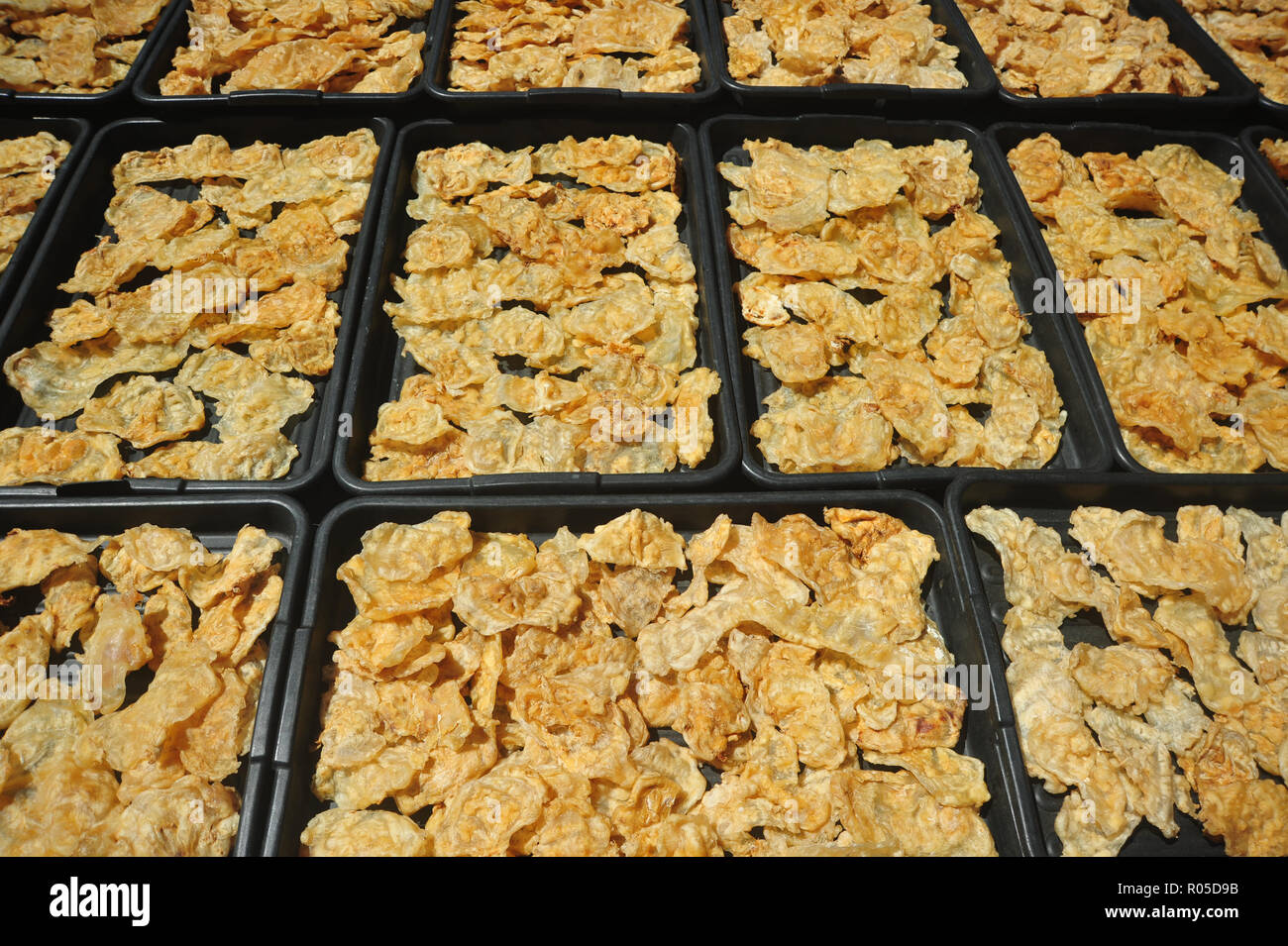 Salted fish part seafood dried under hot sun Stock Photo