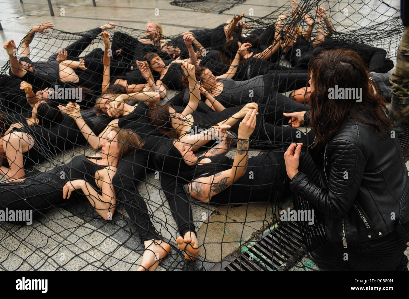 L269 Animals rights defenders protest aginst fishing, Lyon, France ...