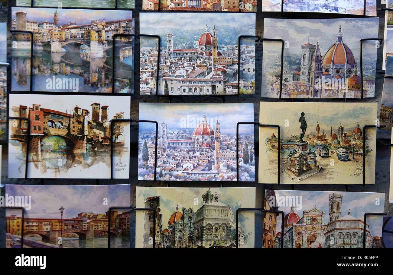 Postcards of Florence Stock Photo Alamy