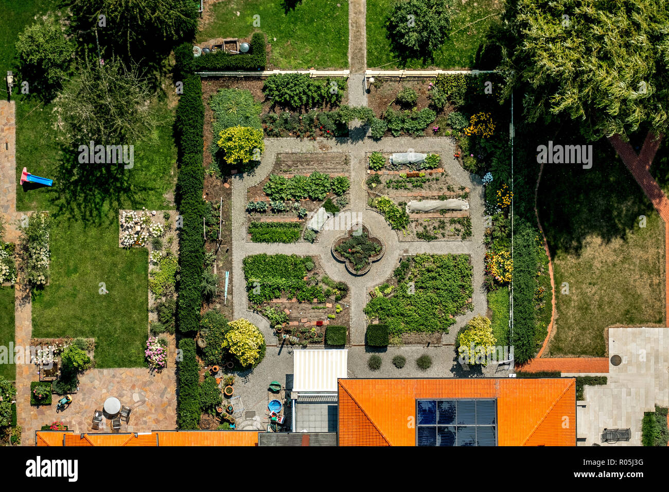 Luftbild Garten Eines Altertumlichen Bauerngehofs Ameke
