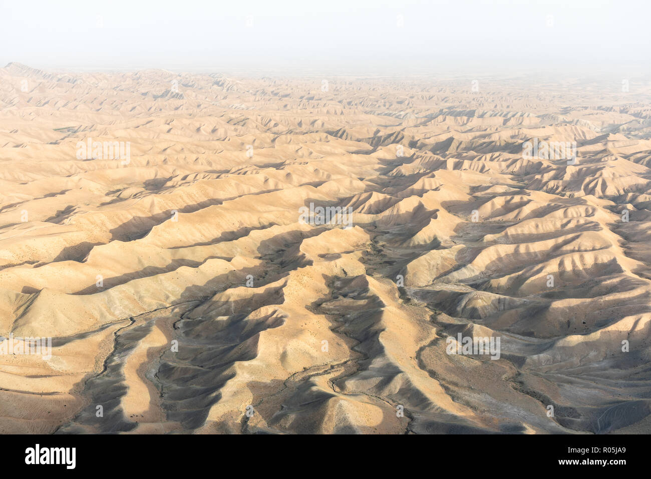 Gokcheh Dagh hills in the Turkmen Sahra around Khaled Nabi cemetery in Golestan, Northern Iran Stock Photo