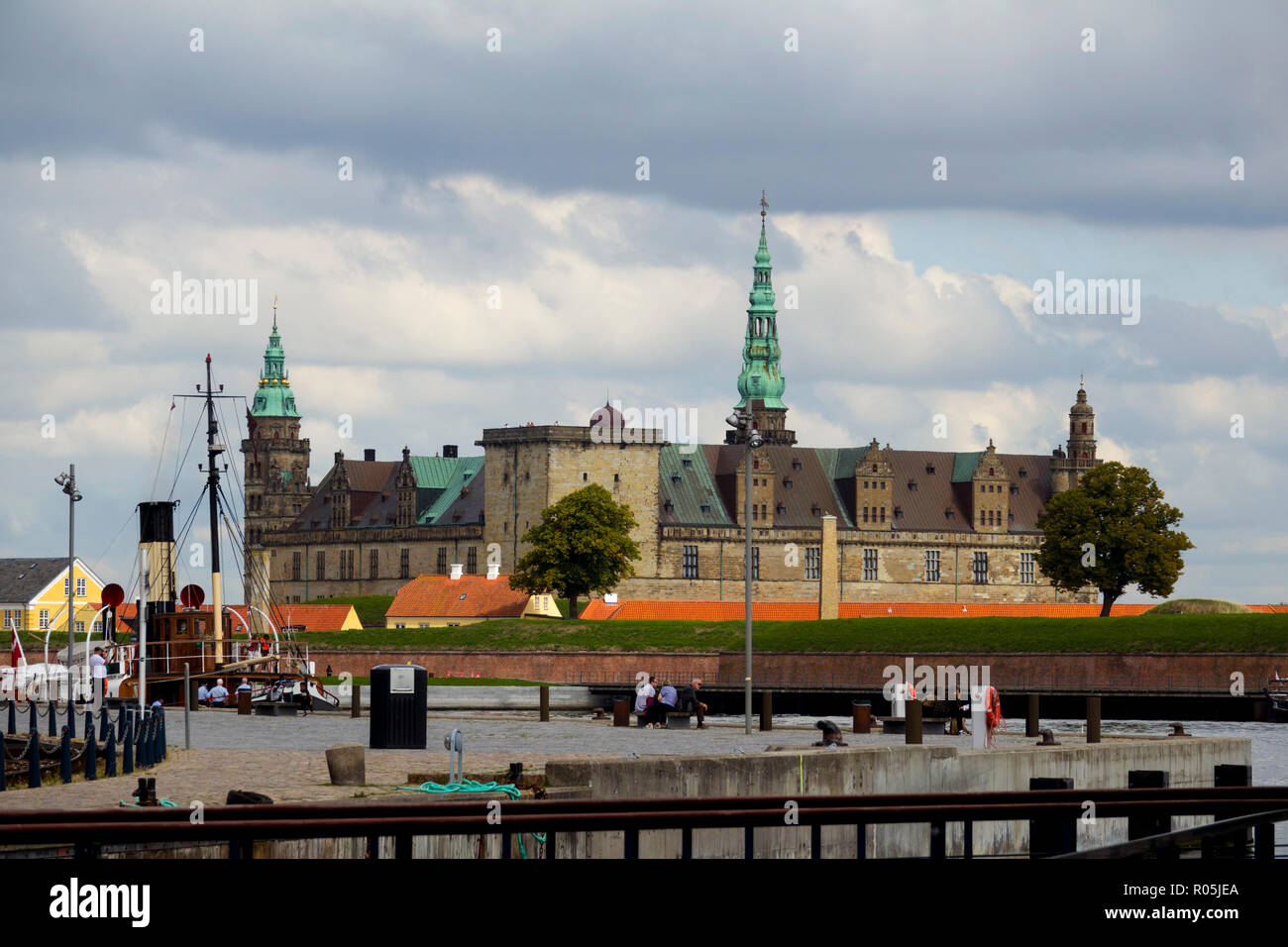 Kronborg Castle and fortification at Helsingor also known as Elsinore in eastern Denmark Stock Photo
